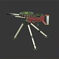 Pink White And Purple Toy Gun Structure With Tripod Stand And Barrel Design