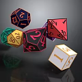 Colorful Polyhedral Dice With Various Shapes And Numbered Faces For Daily Use