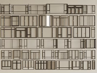 Modern Aluminum Casement Windows With Various Styles For Home Renovation Projects 3d model