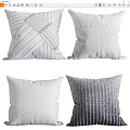 Textured Decorative Throw Pillows With Woven Stripes Geometric Patterns And Neutral Color Tones