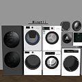 Minnetli Washing Machines With Various Front Loading Designs And White Gray Colors 3d model