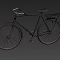 Vintage Bicycle With Black Frame White Handlebar Spoked Wheels And Rear Rack