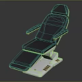 Modern Blue And White Medical Examination Chair With Adjustable Backrest Armrests And Footrest Section