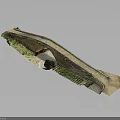 Ancient Stone Arch Bridge Model With Traditional Arch Structure And Green Vegetation