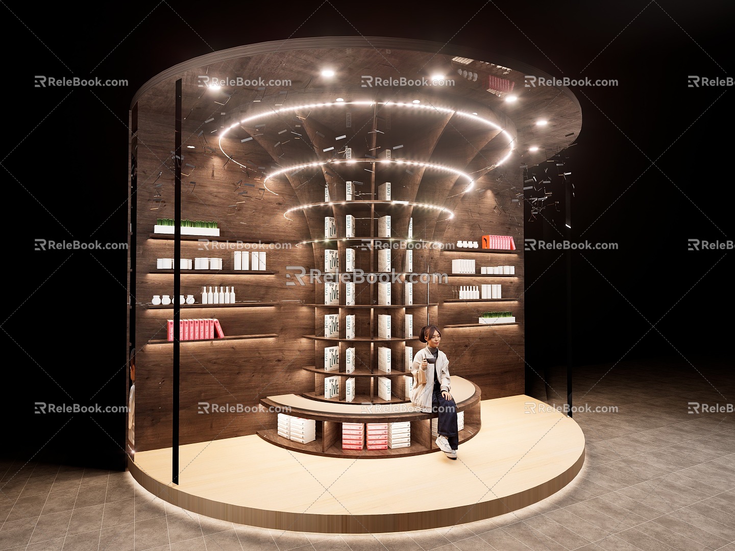 Bookcase Showroom Cabinet 3d model