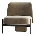 Modern Minimalist Single Sofa In Gray Textured Fabric With Metal Legs Design