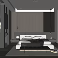 Modern Bedroom Interior Design With Wooden Walls Large Bed And Floor to Ceiling Windows