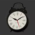 Vintage Alarm Clock With Double Bells Roman Numeral Dial And Metal Base