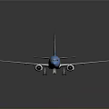 Blue Model Airplane With Red White Stripes Detailed Wings And Landing Gear