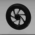 Modern Car Alloy Wheel with Black Tire and Silver Spokes Design