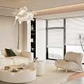 Modern Cream Style Sofa And Coffee Table Set For Comfortable Elegant Minimalist Living Room Interior