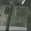 Green Military Tank With Weathered Exterior Cannon Turret And Red Track Details