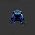 Vibrant Blue Frog With Black Spots On Gray Background With Reflection 3d model