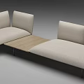 Modern Sectional Sofa With Neutral Upholstery And Different Configurations 3d model