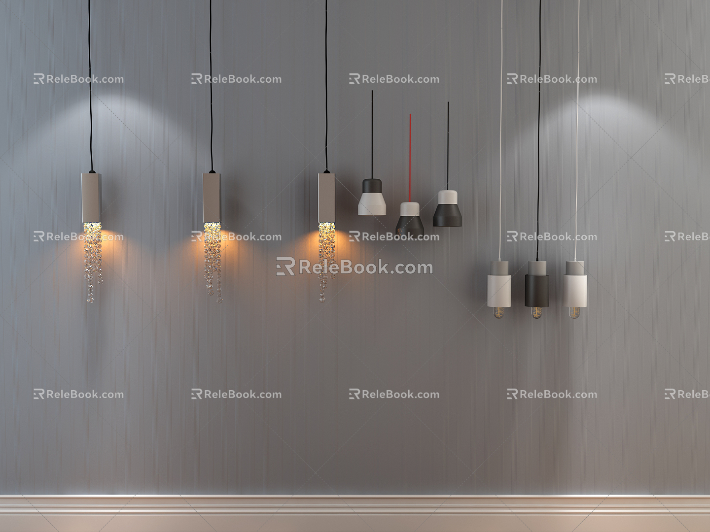 Modern chandelier chandelier combination 3d model