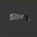 Ancient Ruin Model With Stone Walls Grass And Moss Details