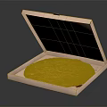 Open Cardboard Pizza Box Holding Tasty Cheese And Tomato Covered Pizza