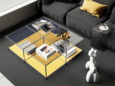 Modern USM Coffee Table Glass Coffee Table Square 3d model