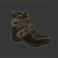 Black Leather Outdoor Boots With Adjustable Straps Buckles And Non Slip Sole Design