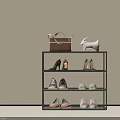 Modern Multi Layer Metal Shoe Cabinet For Home Entryway Shoes Bags And Decor Storage