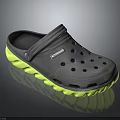 Timberland Gray Clogs With Green Soles And Perforated Design For Comfort