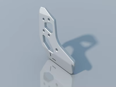 Metal Swing Door Hardware Component with Mounting Holes and Modern Design 3d model
