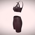 Stylish Burgundy Crop Top and High Waist Biker Shorts Activewear Outfit