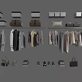 Stylish Hanging Clothes Display With Bags Shoes Storage Boxes And Shelves