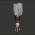 White Sleeve Hand Model Equipment With Brown Decorative Cuff And Realistic Fingers