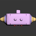Cute Pink Cartoon Hammer with Rabbit Ears Blush Cheeks and Yellow Cone Ends