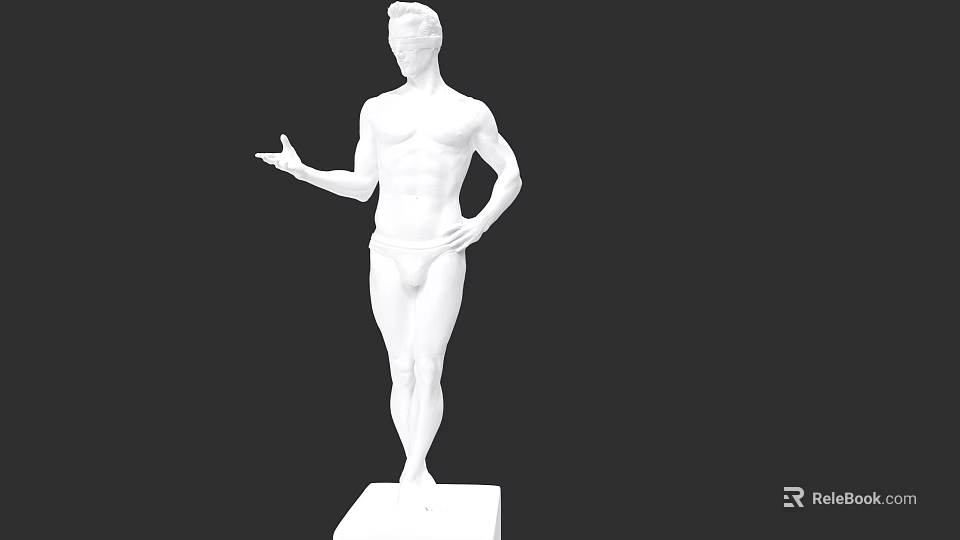 Classical Marble Male Statue With Detailed Sculpted Head And Facial Features 3d model 