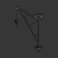 Heavy Duty Metal Crane Arm Featuring Hanging Chain Hook And Wheel Base
