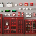 Fire extinguisher Fire fighting equipment Fire hydrant Fire cabinet Safety exit Safety equipment Alarm 3d model