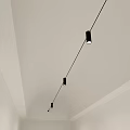 Track Mounted Black Downlights Spotlights on White Ceiling for Modern Interior 3d model