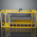 Yellow Industrial Equipment Frame With Conveyor System And Safety Ladder Platform