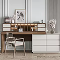 New Chinese Dressing Table Wooden Dressing Table Combination 3d model