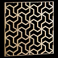 Modern Decorative Partition Screens With Geometric Patterns In Gold And Black
