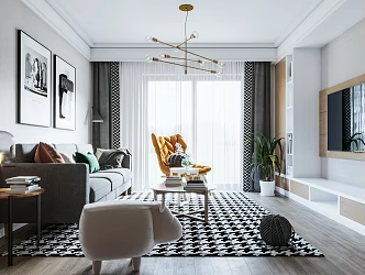 Nordic Living Room 3d model
