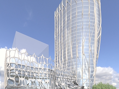 Modern Architecture Hotel Apartment Architecture 3d model