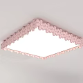 Pink Braided Pattern Ceiling Lights with Various Shapes Rectangular Square Round and White Lamp Body 3d model