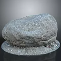 Natural Wood And Stone Material Decorative Rock With Gravel Moss Base