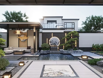 New Chinese Courtyard Landscape 3d model