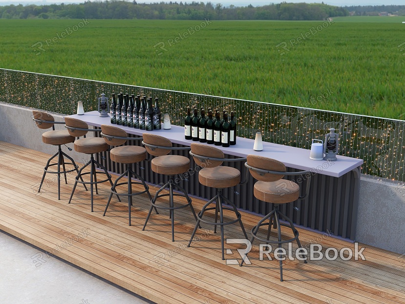 Outdoor Bar Bar Chair Balcony Bar Chair model