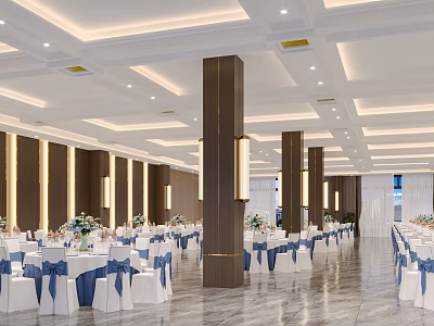 modern banquet hall banquet hall 3d model