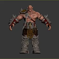 Game Movie Character Red Skin Muscular Metal Armor Shoulder Arm Guards Waist Decoration Armored Pants Boots