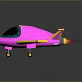 Two Pink Toy Planes With Yellow Edges And Black Cockpits On Dark Background