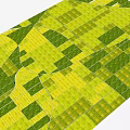 Aerial View Of Farmland With Green And Yellow Crop Patches For Cultivation
