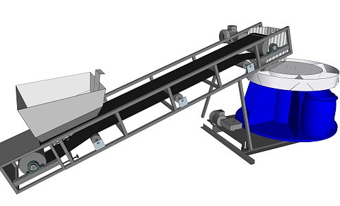 Modern sand screening machine roller type sand screening machine 3d model