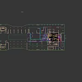 Shopping Mall Lobby Interior With Green Arch Structures Wooden Counters And Colorful Floor Tiles