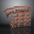 Industrial Metal Frame Construction Structure With Arched Design And Cross Supports
